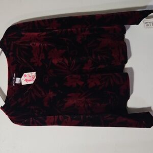 Cactus Flower woman velvet top L New